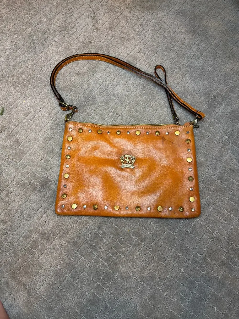 Pratesi Firenze Leather Studded Wristlet